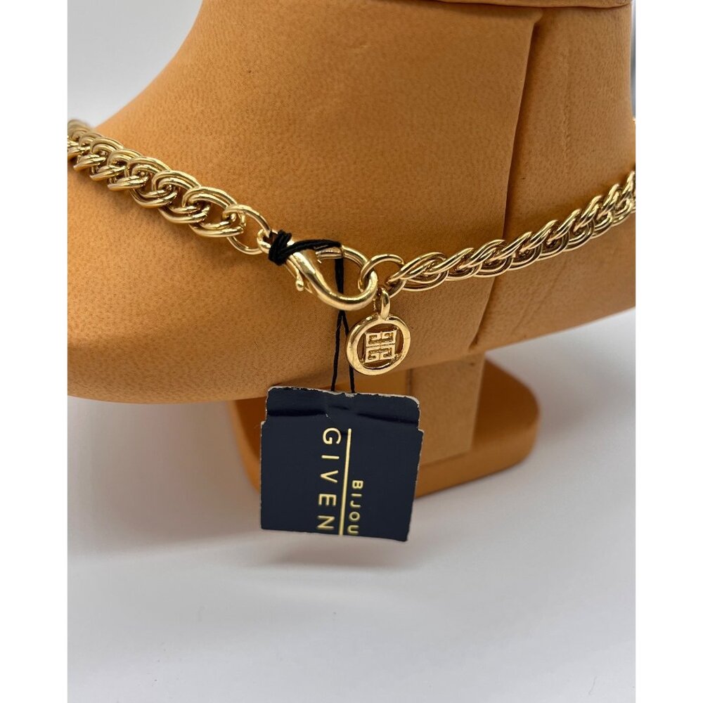 New Vintage Givenchy Bijoux Gold Tone Double Curb Link Chain Necklace 17" Tag